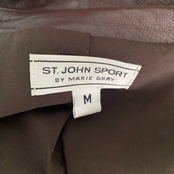 St . John Sport brown Leather Biker jacket - Picture 7 of 14